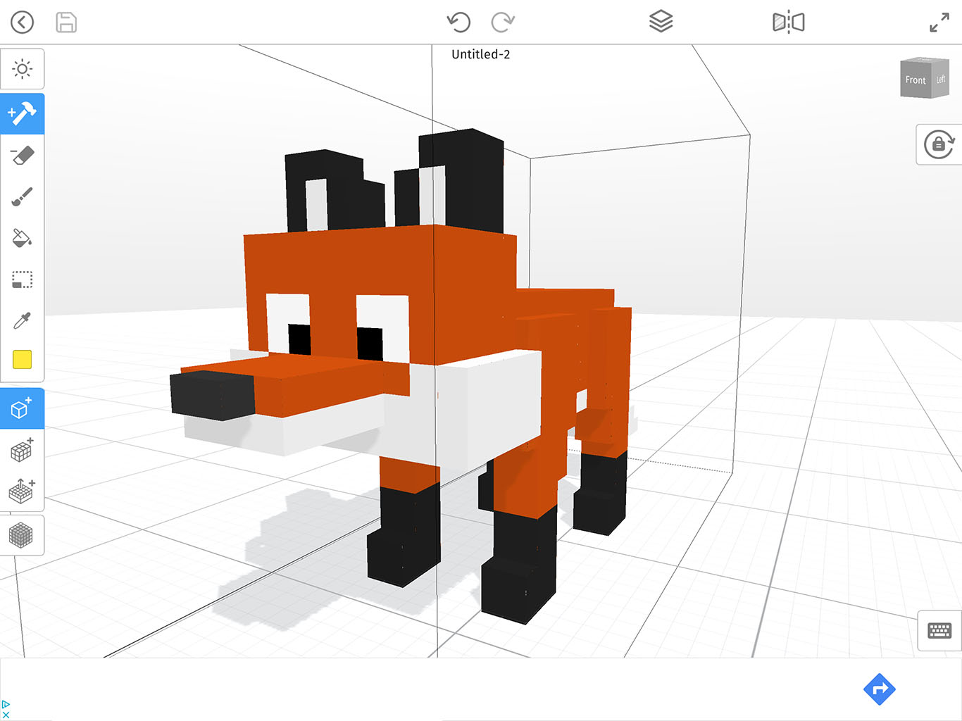A screenshot of the Mega Voxel app with one of its sample voxel models
